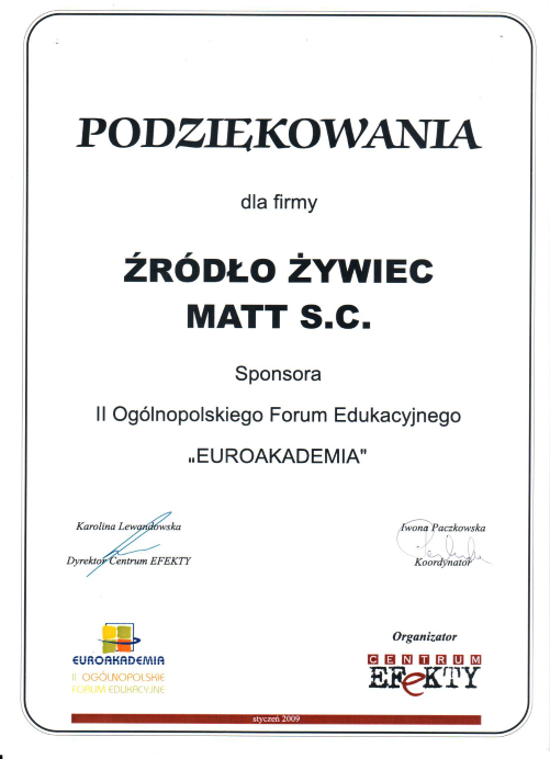 Podzikowanie Euroakademia