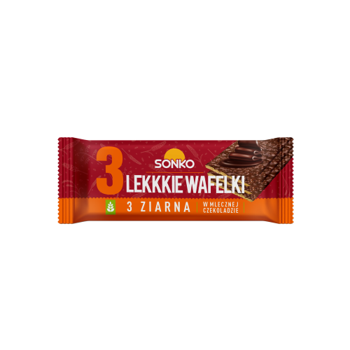 Lekkkie wafelki SONKO 3 ziarna w mlecznej czekoladzie 36g 